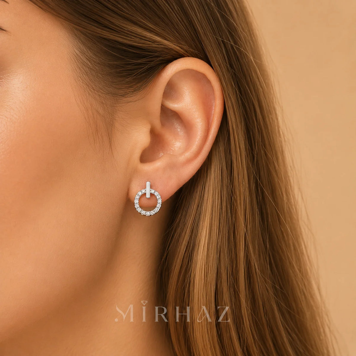 Open Circle Bar Earrings
