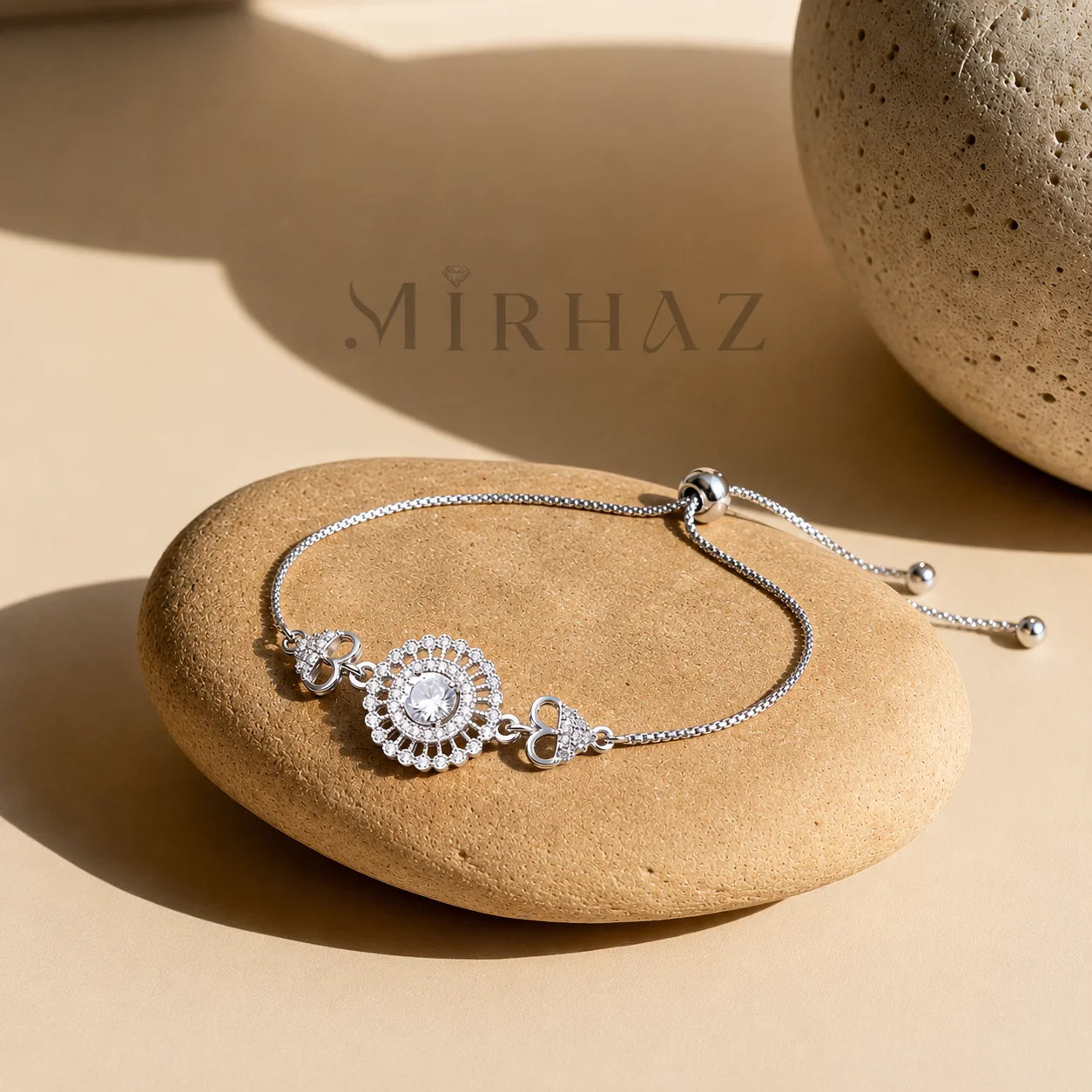Silver Crystal Charm Bracelet