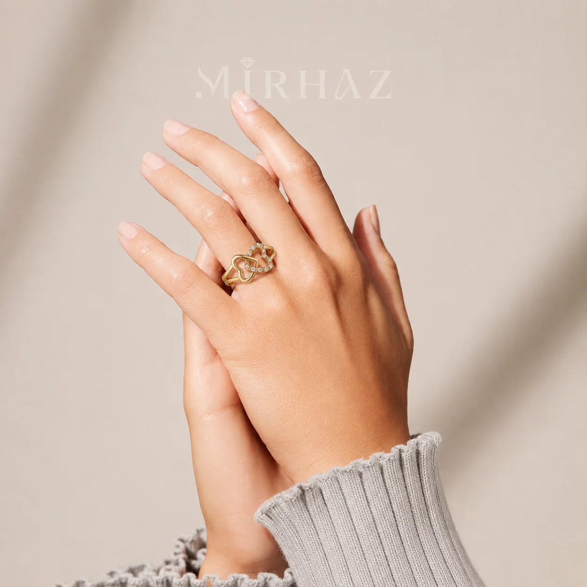 Entwined Hearts CZ Ring