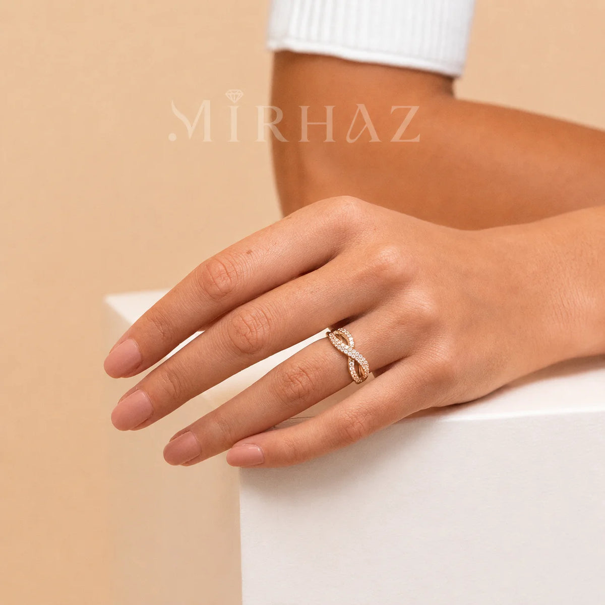 Crystal Infinity Ring