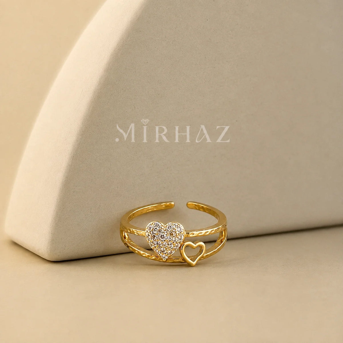 Double Heart Statement Ring