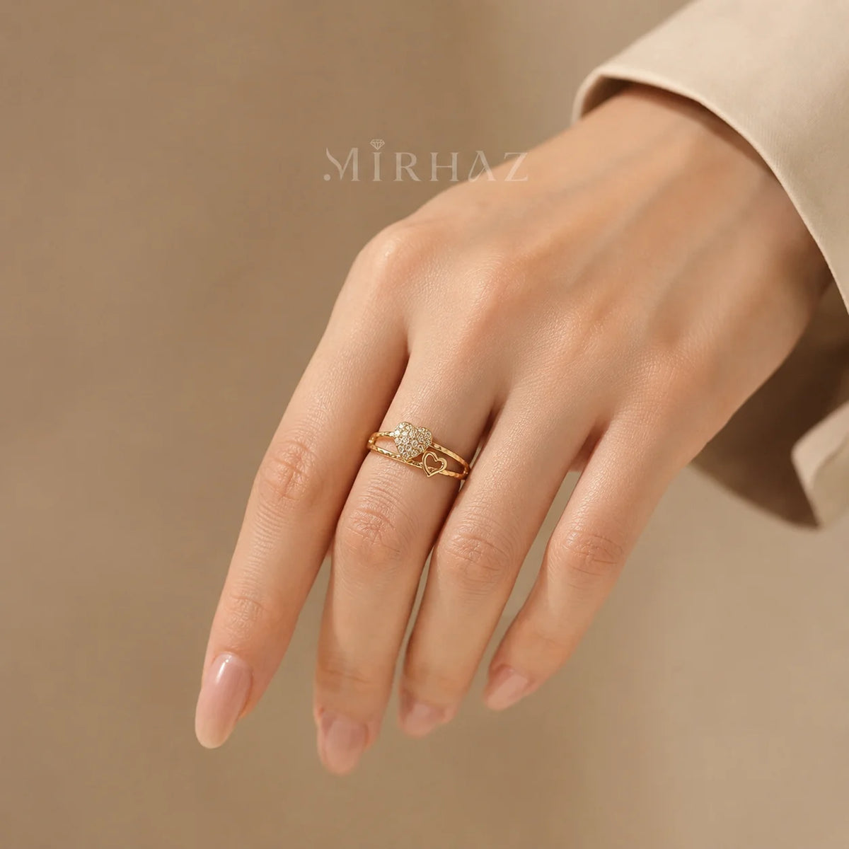 Double Heart Statement Ring
