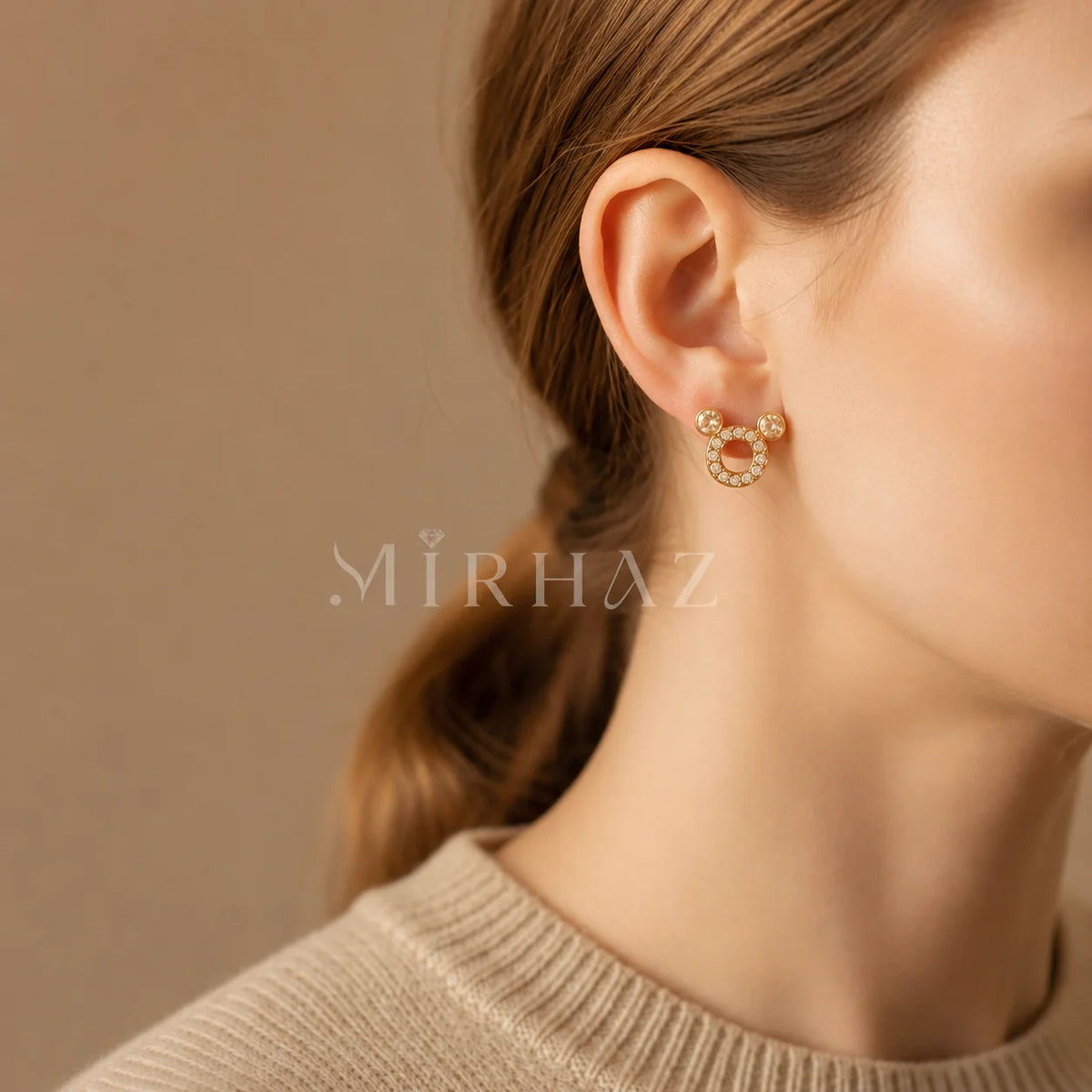 Mickey Mouse Pave Earring