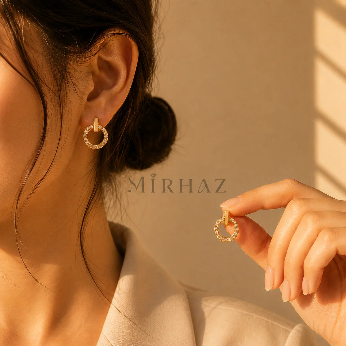 Open Circle Bar Earrings