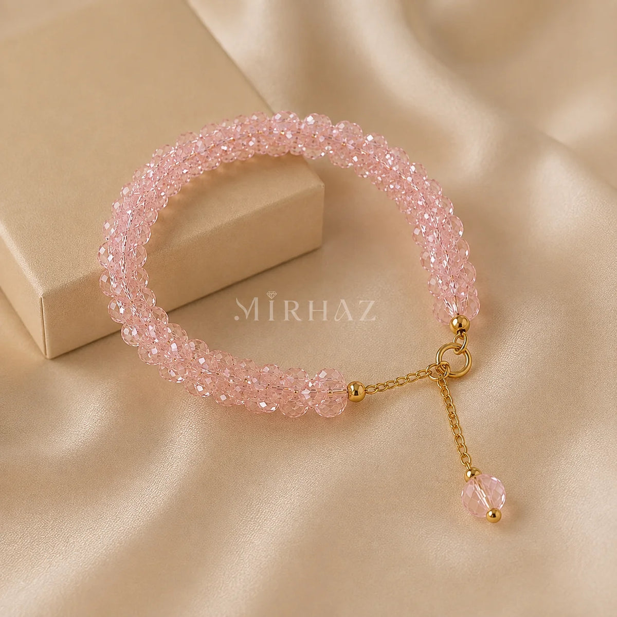 Rose Pink Glass Crystal Bracelet