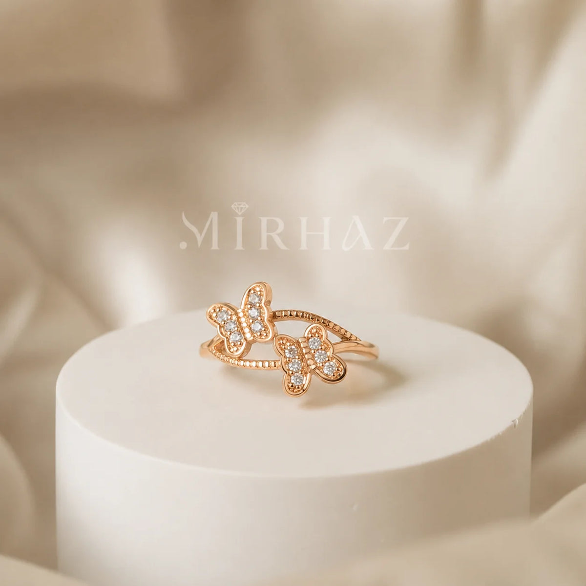 Twnis Butterfly Crystal Ring