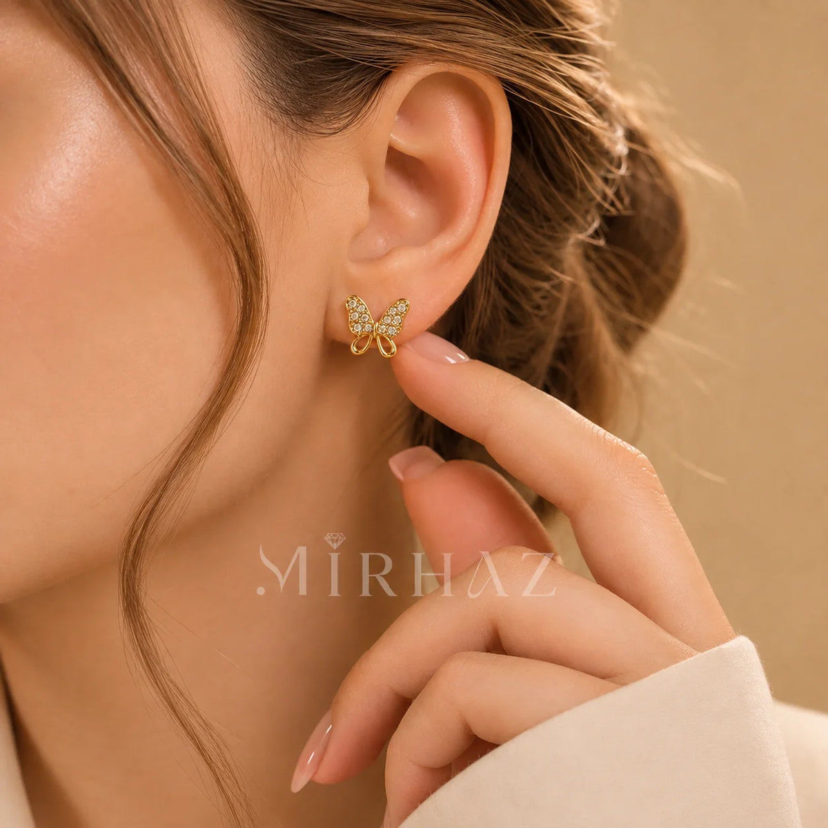 Zirconia Butterfly Earrings
